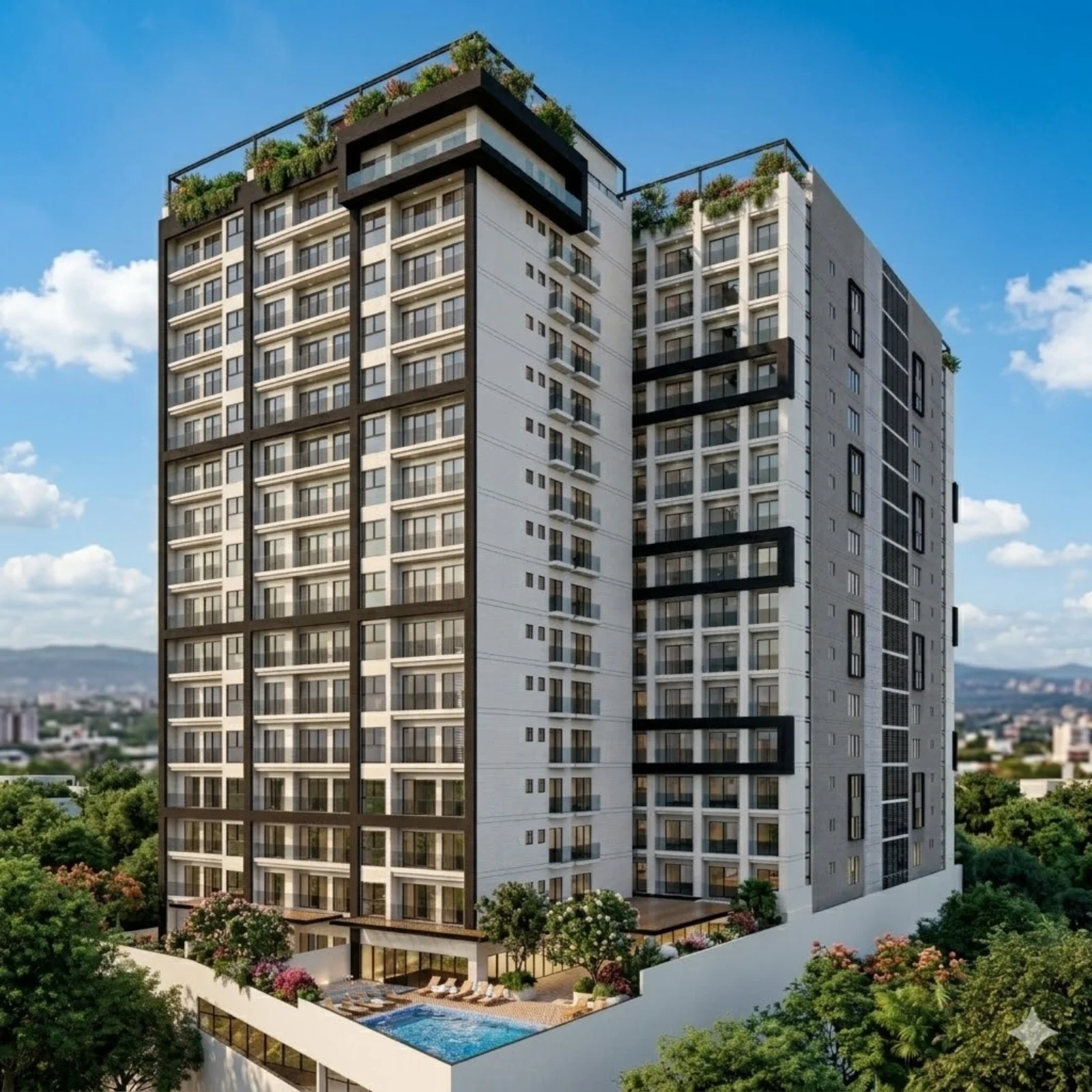 Render arquitectónico de ANARAMA Velt · departamentos en preventa frente al Parque Metropolitano, Ciudad Granja Zapopan